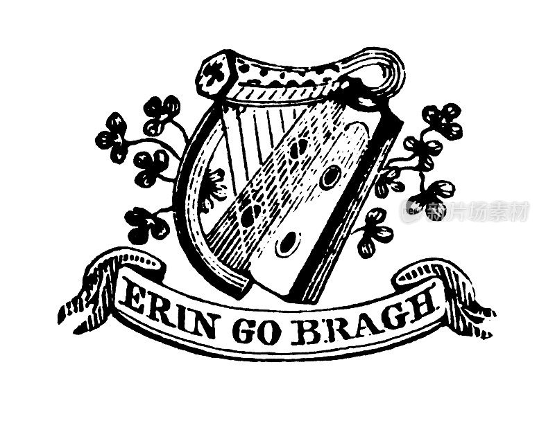 爱尔兰国家符号|早期木刻插图
